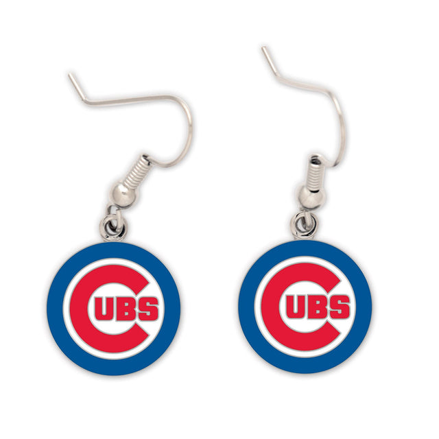 Pendientes de los Chicago Cubs con forma ovalada