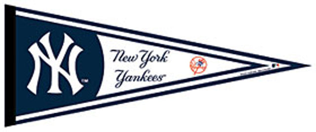 Banderín de los Yankees de Nueva York de 12 x 30 con diseño de rayas