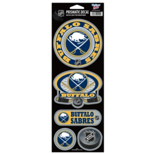 Calcomanía de Buffalo Sabres troquelada de 4 x 11, estilo prismático