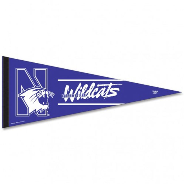 Banderín de los Northwestern Wildcats de 12 x 30, estilo premium