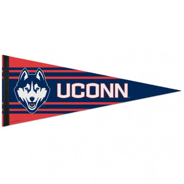 Banderín de los Connecticut Huskies de 12 x 30, estilo premium