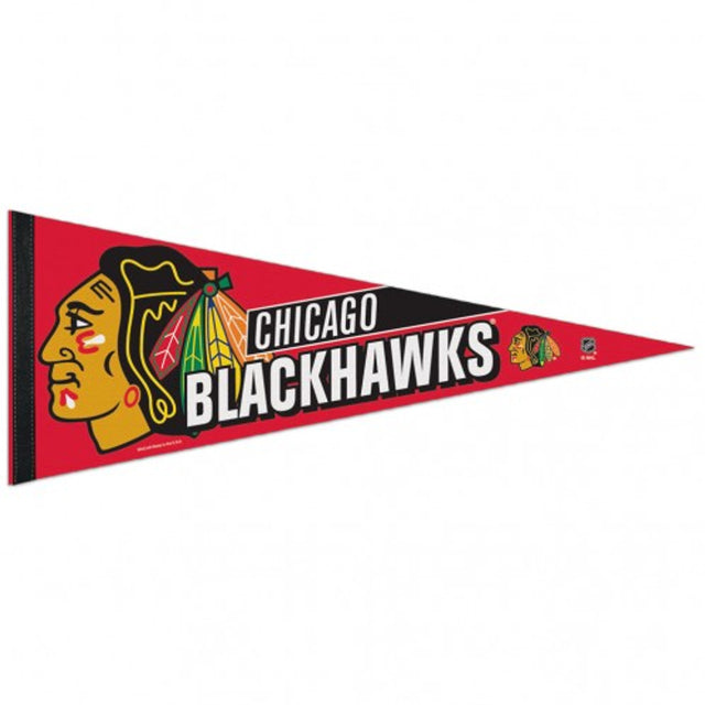 Banderín de los Chicago Blackhawks de 12 x 30, estilo premium