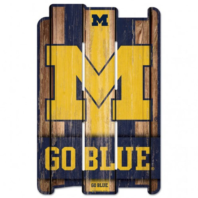 Letrero de madera de 11 x 17 de los Wolverines de Michigan