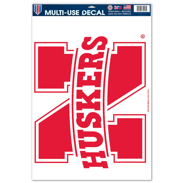 Calcomanía de Nebraska Cornhuskers, logotipo ultragrande de 11 x 17 pulgadas