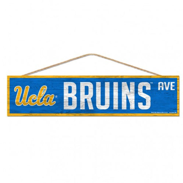 Letrero de los Bruins de UCLA de 4 x 17 pulgadas con diseño de Wood Avenue