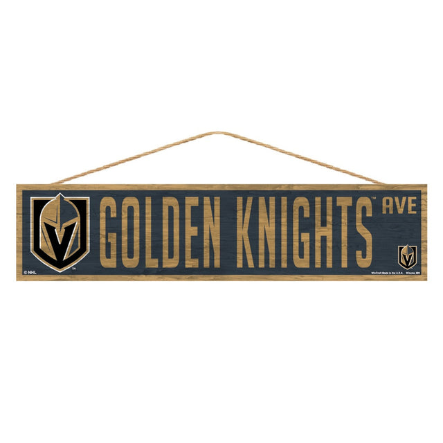 Letrero de 4 x 17 de los Vegas Golden Knights de Wood Avenue Design