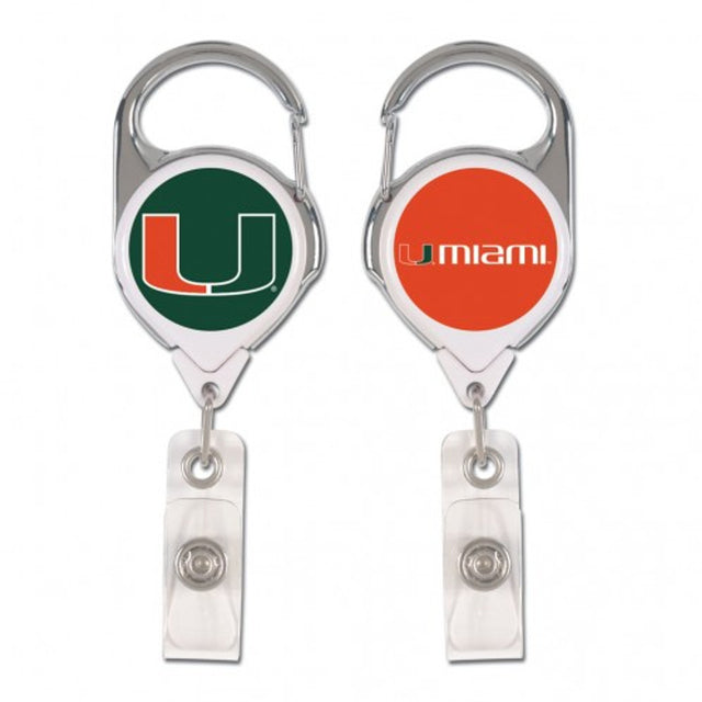 Porta credencial retráctil premium de los Miami Hurricanes