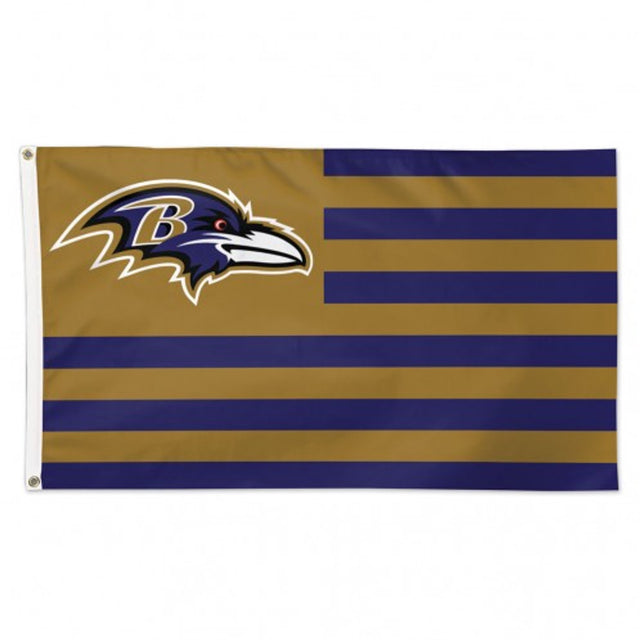 Bandera de los Baltimore Ravens de 3 x 5 pulgadas con diseño americano de lujo