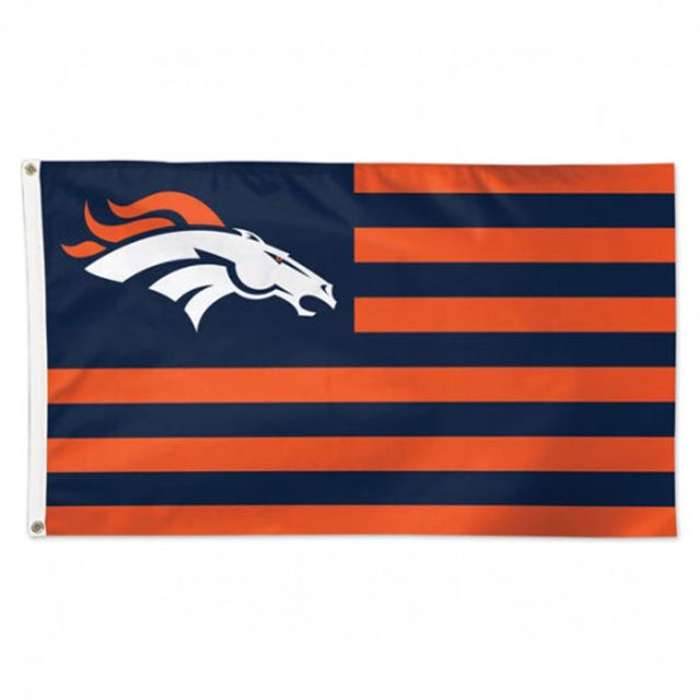 Bandera de los Denver Broncos de 3 x 5 pulgadas con diseño americano de lujo