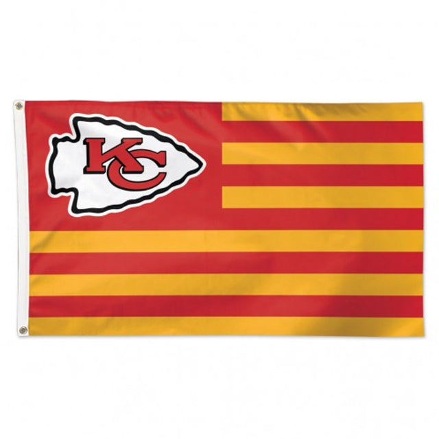 Bandera de los Kansas City Chiefs de 3 x 5 pulgadas con diseño americano de lujo