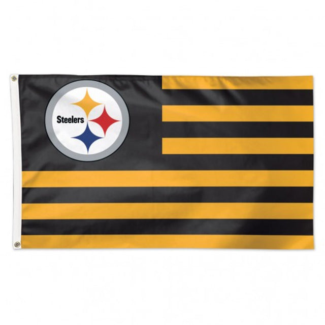 Bandera de los Pittsburgh Steelers de 3 x 5 pulgadas, diseño americano de lujo