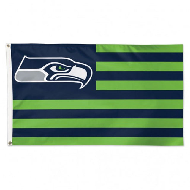 Bandera de los Seattle Seahawks de 3 x 5 pulgadas con diseño americano de lujo