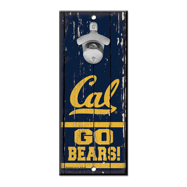 Abridor de botellas de madera de 5 x 11 pulgadas con letrero de los California Golden Bears