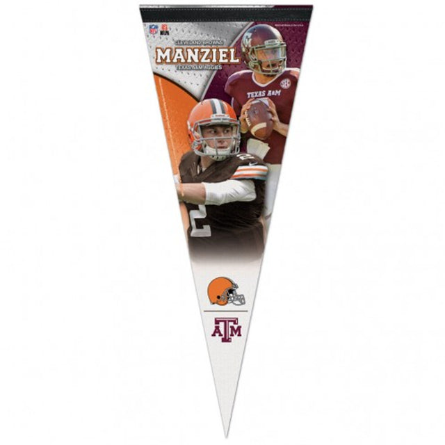 克利夫兰布朗队锦旗 12x30 高级款式 Johnny Manziel Design CO