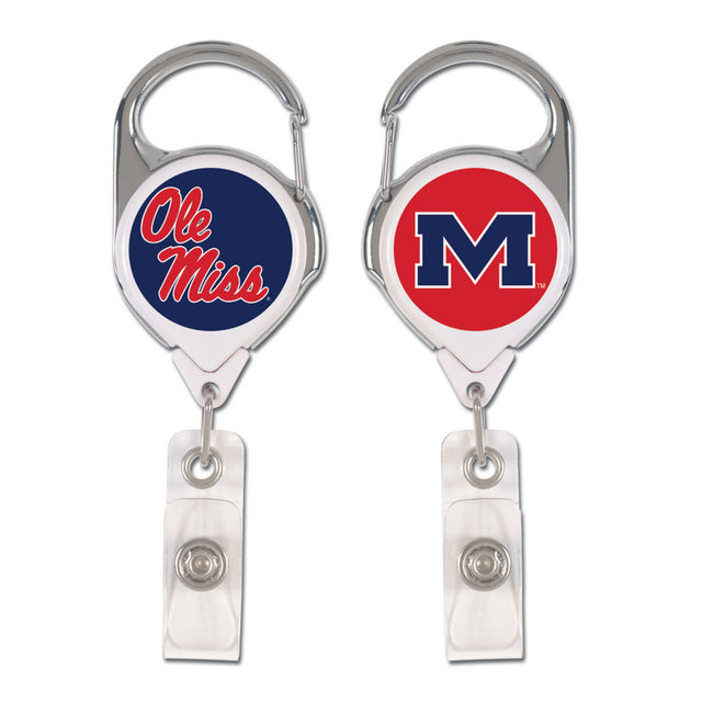 Mississippi Rebels Badge Holder Premium Retractable