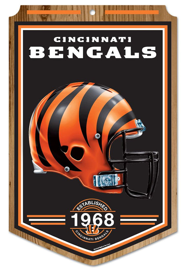 Cincinnati Bengals Sign 11x17 Wood Established