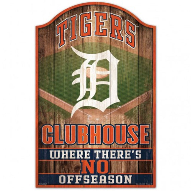 Detroit Tigers Sign 11x17 Wood Fan Cave Design