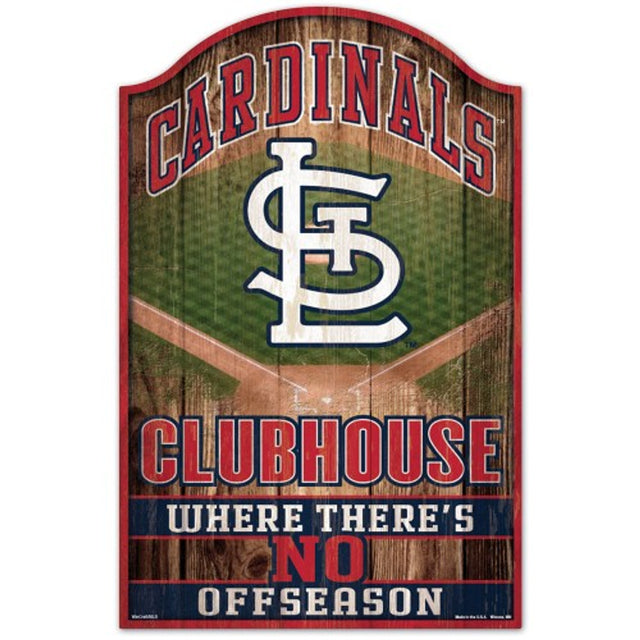 Letrero de madera de 11 x 17 de los St. Louis Cardinals con diseño de cueva para fanáticos