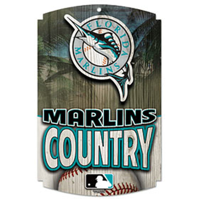 Letrero de madera de los Florida Marlins - Country