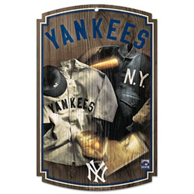 Letrero de madera de los Yankees de Nueva York de 11 x 17 pulgadas, diseño retro de camiseta de 1927