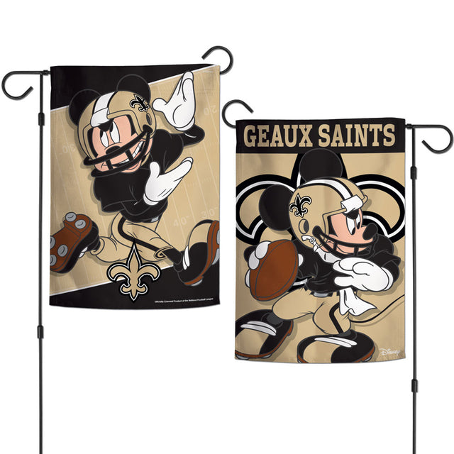 Bandera de los New Orleans Saints de 12 x 18 pulgadas, estilo jardín, de Disney, de 2 lados