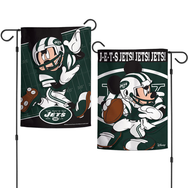 Bandera de los New York Jets de 12 x 18 pulgadas, estilo jardín, de Disney, de 2 lados