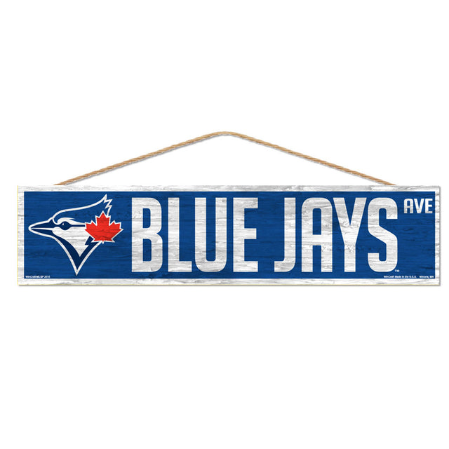 Letrero de los Toronto Blue Jays de 4 x 17 pulgadas con diseño de Wood Avenue