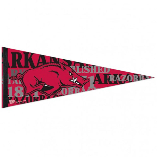 Banderín de los Arkansas Razorbacks de 12 x 30, estilo premium