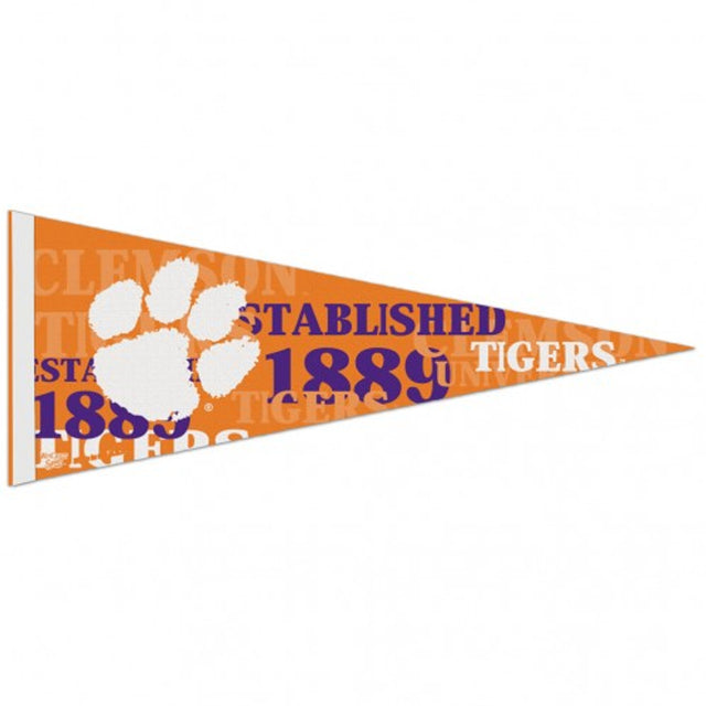 Banderín de los Clemson Tigers de 12 x 30, estilo premium