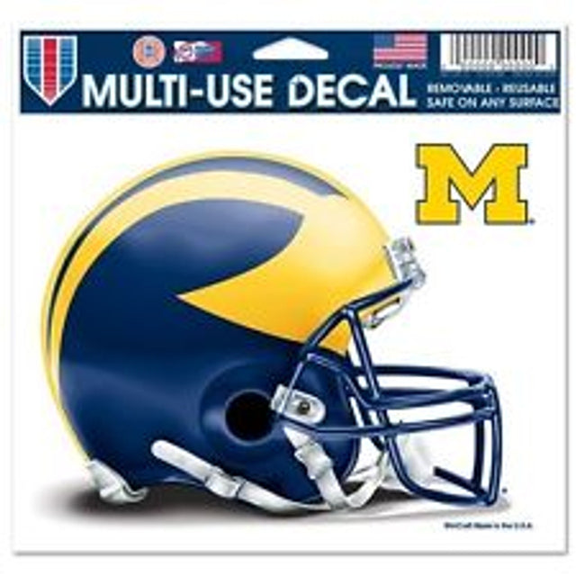 Calcomanía para casco de los Wolverines de Michigan, color ultra, 5 x 6