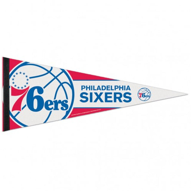 Banderín de los Philadelphia 76ers de 12 x 30, estilo premium