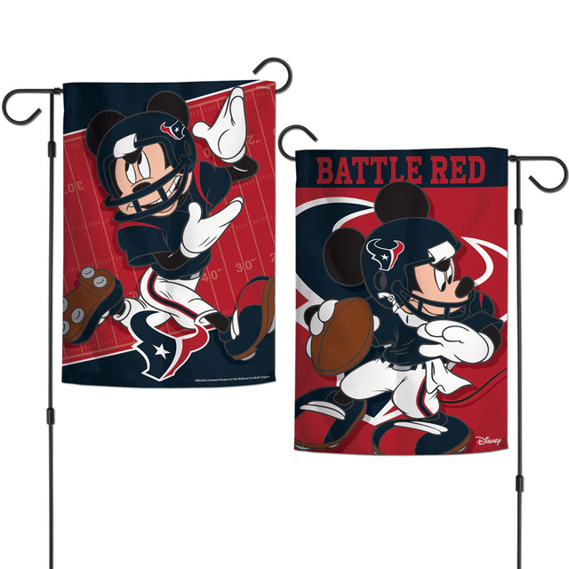 Bandera de los Houston Texans de 12 x 18 pulgadas, estilo jardín, de Disney, de 2 lados