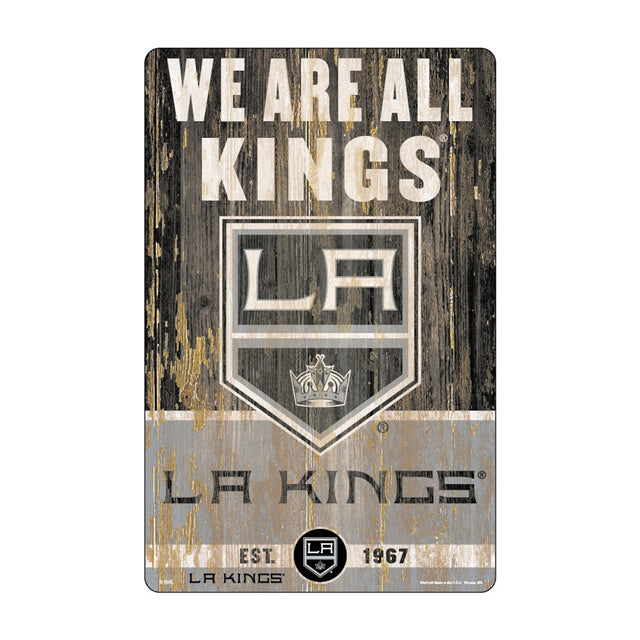 Letrero de madera de 11 x 17 de Los Angeles Kings con diseño de eslogan