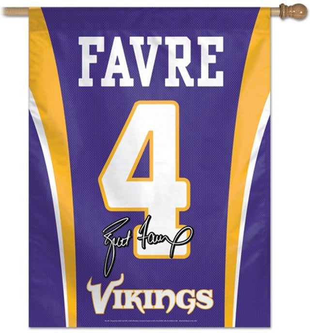 Minnesota Vikings Banner 27x37 Vertical Brett Favre Jersey Design