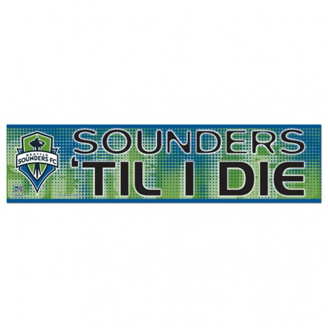 Calcomanía de Seattle Sounders FC de 3 x 12 pulgadas para parachoques, estilo Til I Die Design