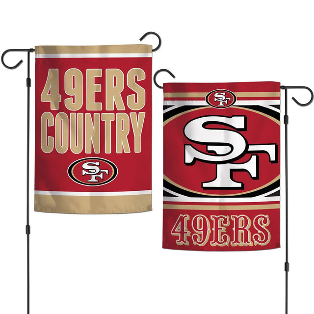 Bandera de los San Francisco 49ers de 12 x 18 pulgadas, estilo jardín, diseño de eslogan de dos caras