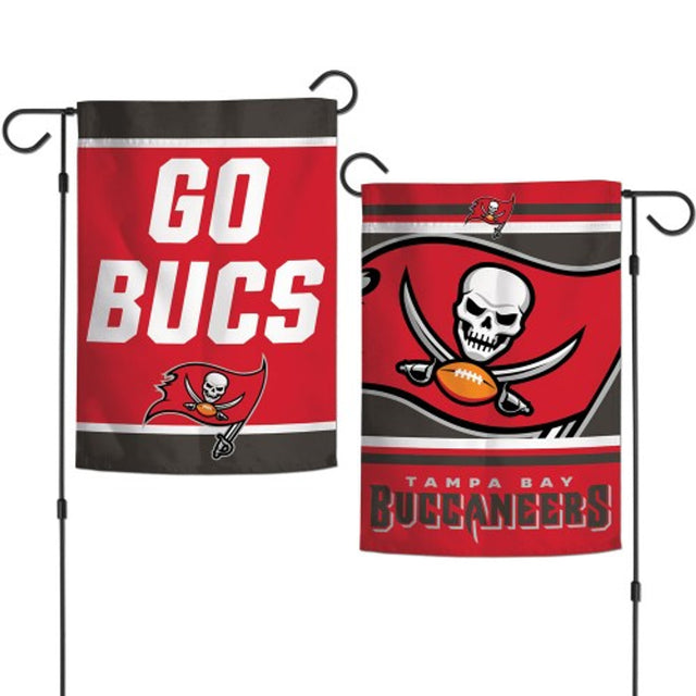 Bandera de los Tampa Bay Buccaneers de 12 x 18 pulgadas, estilo jardín, diseño de eslogan de 2 lados