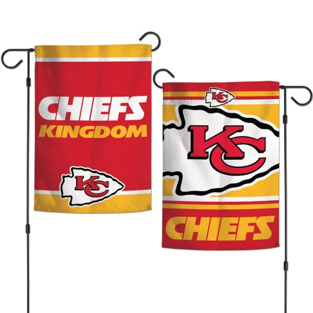 Bandera de los Kansas City Chiefs de 12 x 18 pulgadas, estilo jardín, diseño de eslogan de dos caras