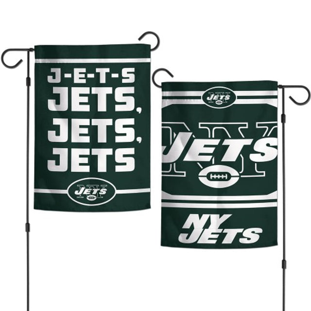 Bandera de los New York Jets de 12 x 18 pulgadas, estilo jardín, diseño de eslogan de 2 lados