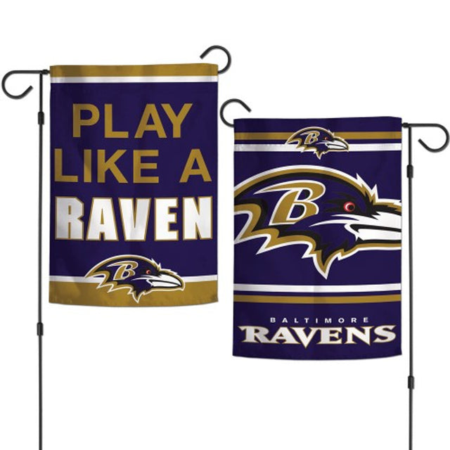 Baltimore Ravens Flag 12x18 Garden Style 2 Sided Slogan Design