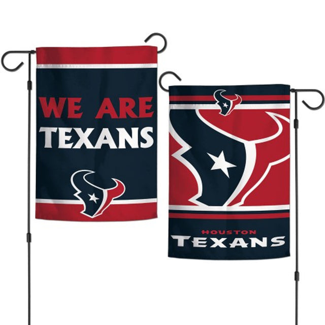 Bandera de los Houston Texans de 12 x 18 pulgadas, estilo jardín, diseño de eslogan de dos caras