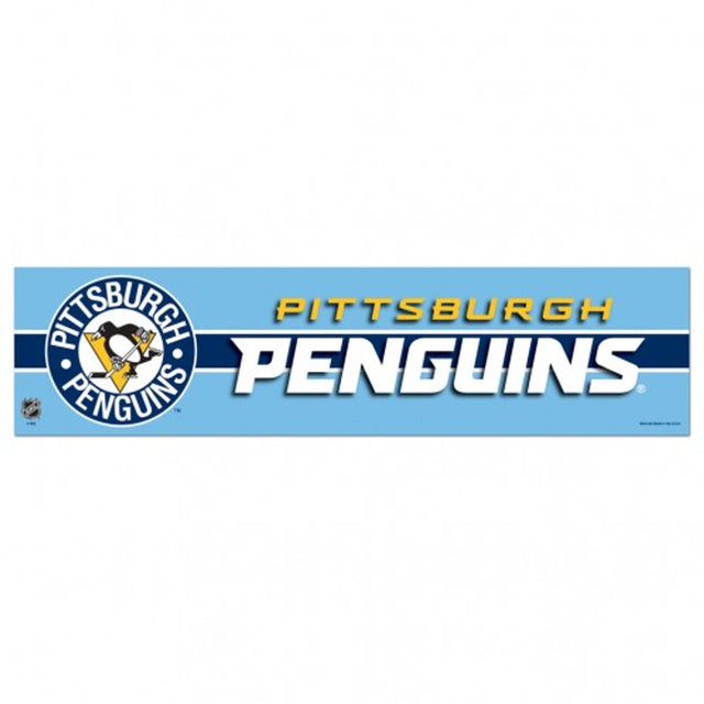 Calcomanía de los Pittsburgh Penguins de 3 x 12 pulgadas, estilo tira para parachoques, diseño del logotipo de la tercera camiseta