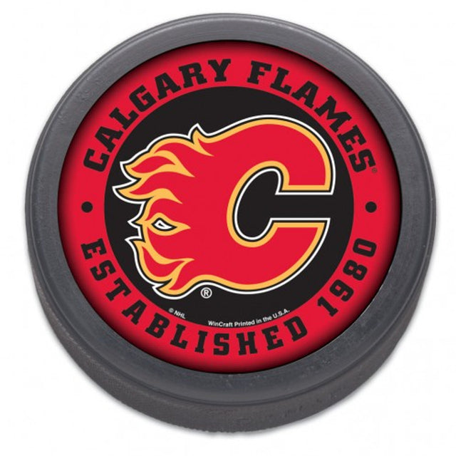 Disco de hockey de los Calgary Flames, año de fabricación 1980, a granel