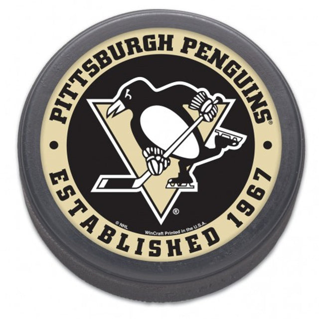 Disco de hockey de los Pittsburgh Penguins, año de fabricación 1967, a granel