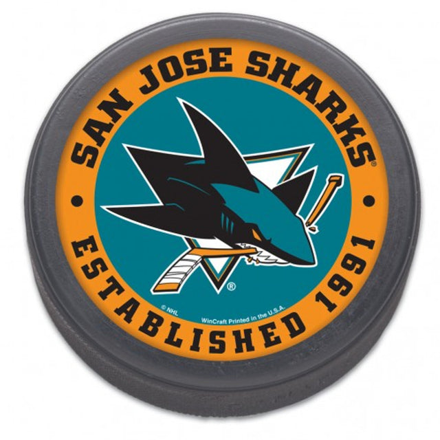 Disco de hockey de los San Jose Sharks, fabricado en 1991, a granel