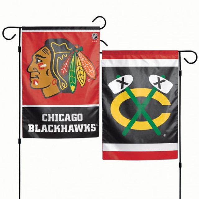 Bandera de los Chicago Blackhawks de 12 x 18 pulgadas, estilo jardín, de 2 lados