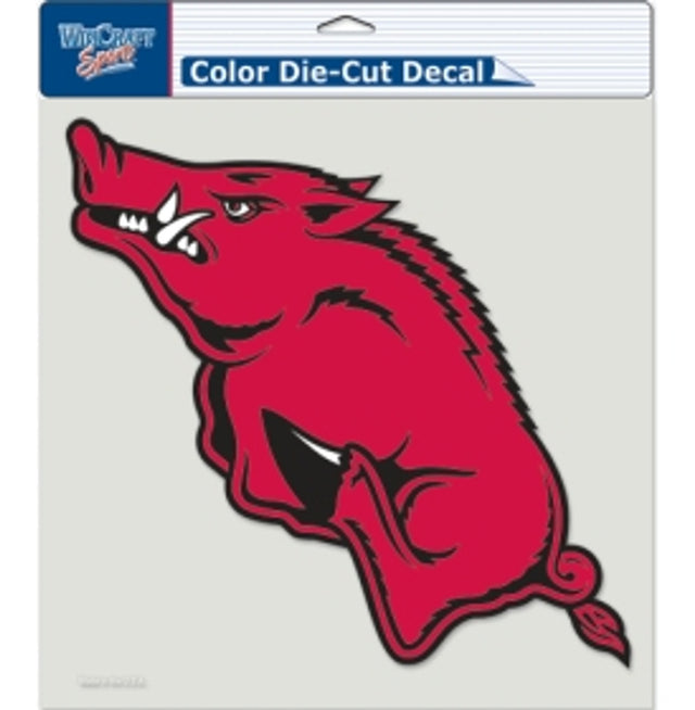 Arkansas Razorbacks Decal 8x8 Die Cut Color