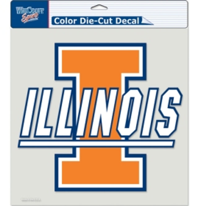 Calcomanía de Illinois Fighting Illini de 8 x 8 pulgadas troquelada a color