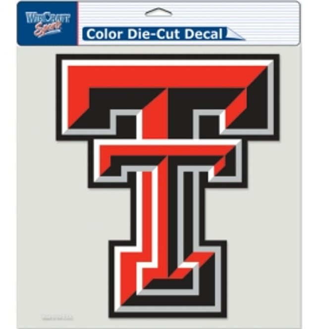 Calcomanía de los Texas Tech Red Raiders troquelada de 8 x 8 pulgadas