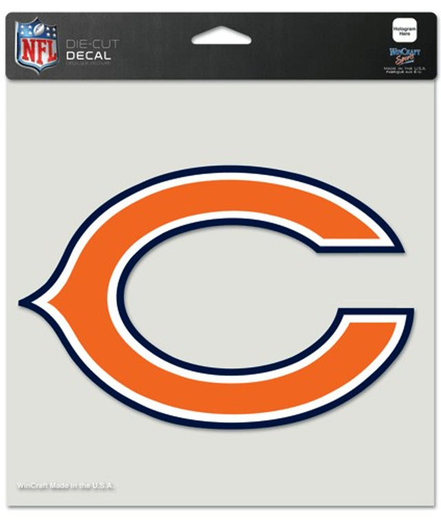 Calcomanía de los Chicago Bears troquelada de 8 x 8 pulgadas